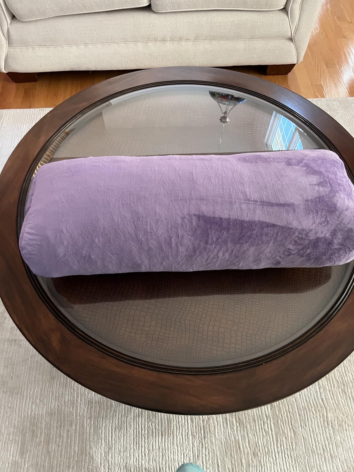 HOMBYS Shredded Foam Yoga Bolster Pillow for Restorative Yoga & Meditation, Versatile Rectangular Yoga Support Pillow Premium Meditation Cushion with Washable Velvet Cover & Carry Handle customer photo 1
