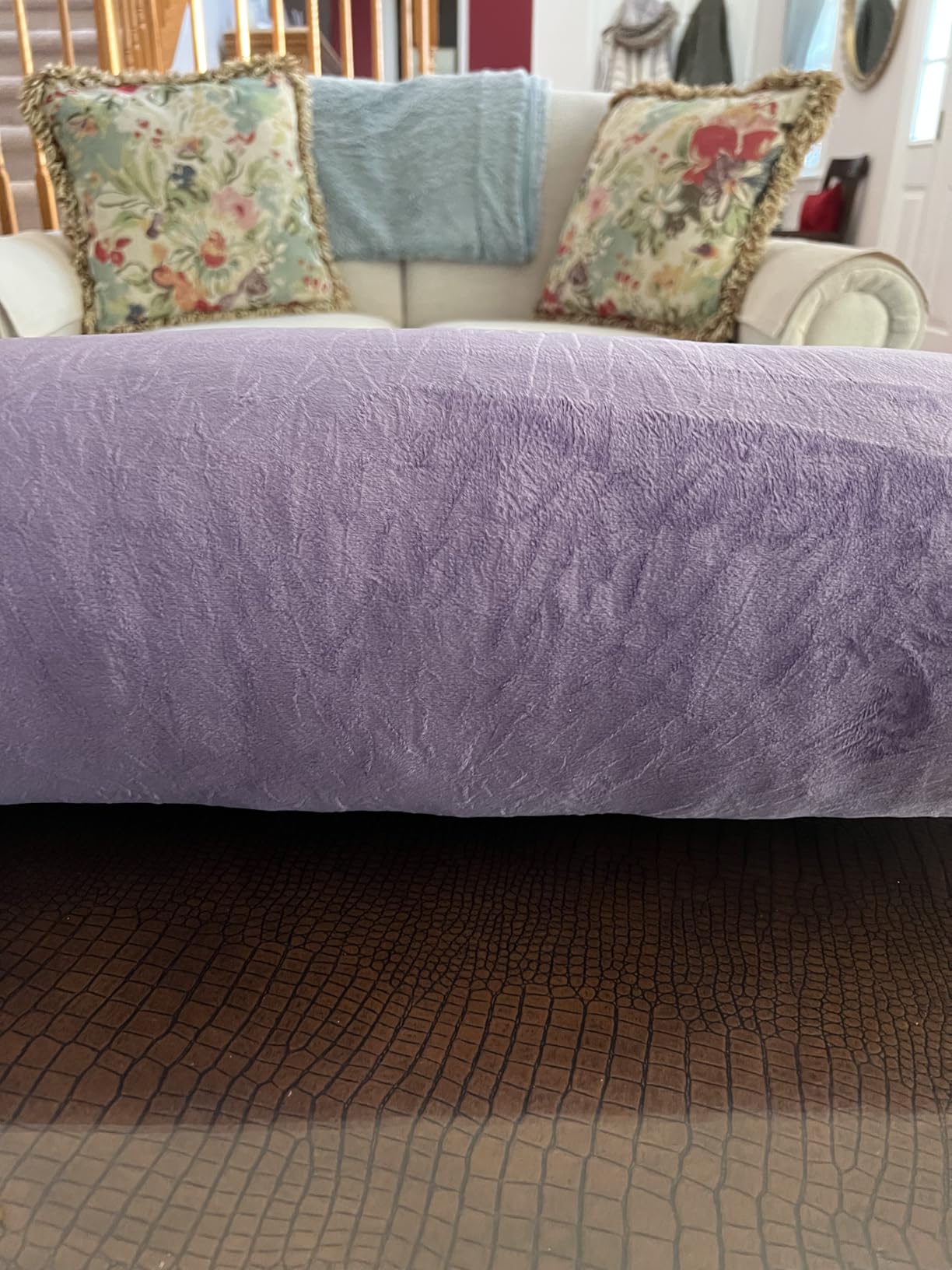 HOMBYS Shredded Foam Yoga Bolster Pillow for Restorative Yoga & Meditation, Versatile Rectangular Yoga Support Pillow Premium Meditation Cushion with Washable Velvet Cover & Carry Handle customer photo 2