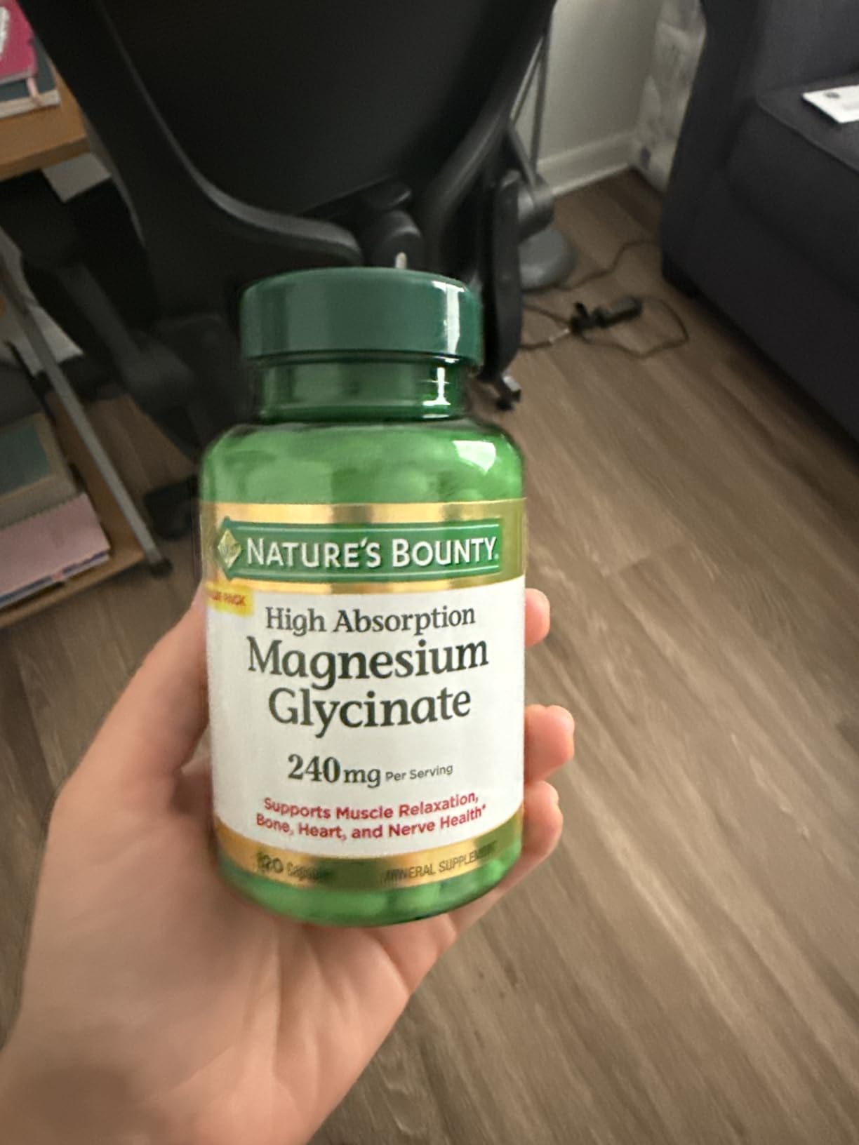 Nature's Bounty High Absorption Magnesium Glycinate 240 mg | 120 Count customer photo 2