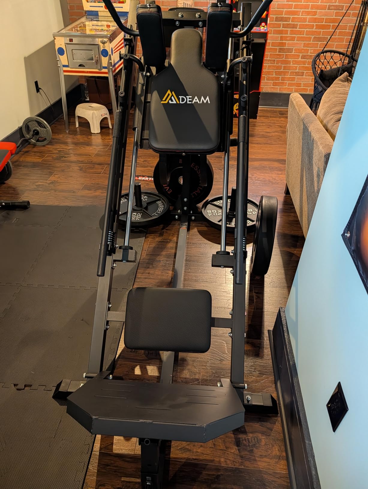 Mdeam Leg Press Hack Squat Machine,Leg Press Machine with Linear Bearing 45-Degree Hack Squat Machine for Gym Home Lower Body Strength Training for Quads, Hamstring, Glutes, Calves customer photo 2