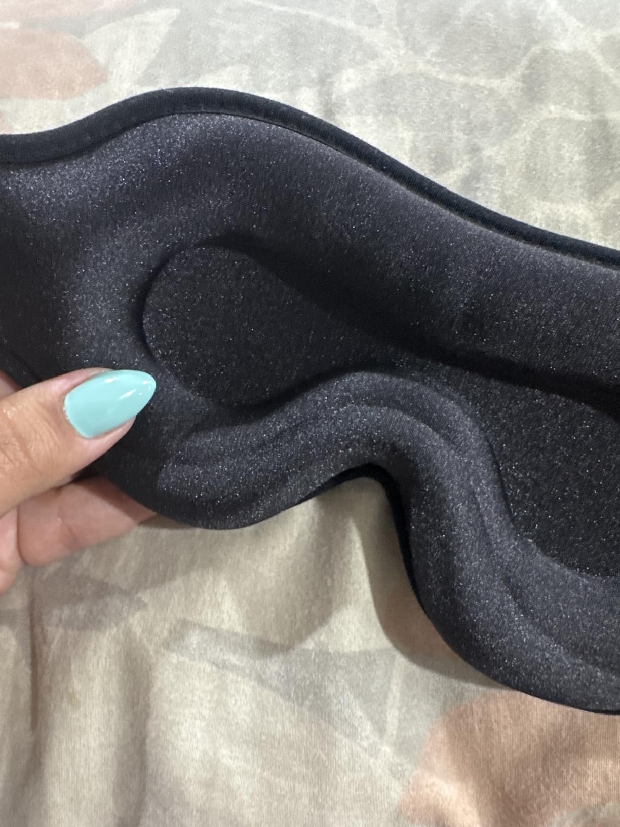 Sleep Eye Mask for Men Women, Weighted Sleeping Mask for Side Sleeper, Travel Blackout Night Blindfold Eye Shade Cover with Adjustable Strap (Obsidian, 4.6oz) customer photo 1