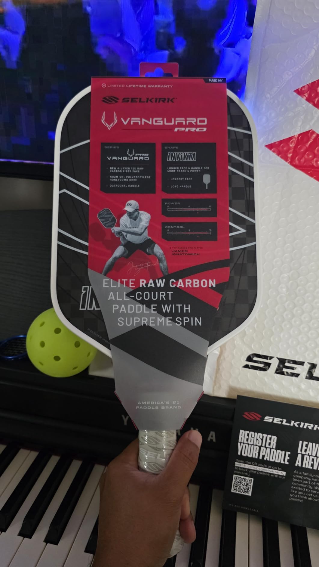 Selkirk Sport Vanguard Pickleball Paddle | Choose The Vanguard Power Air, Vanguard Pro or The Vanguard Control | Carbon Fiber Pickleball Paddles | 360 Proto Molding & Flexfoam Perimeter customer photo 1