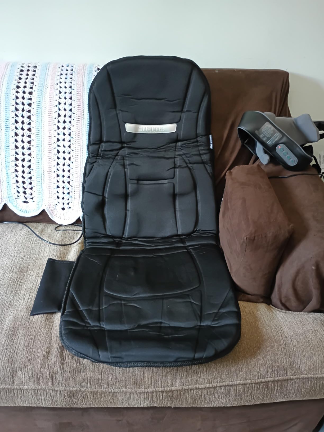 Snailax Back Massager with Heat, Massage Seat Cushion with 10 Motors, Massage Chair Pad for Home Office Use, 5 Modes & 3 Intensity Levels, 2 Heat Settings with 30-60-90 Mins Timer, Gifts for Him Her customer photo 2