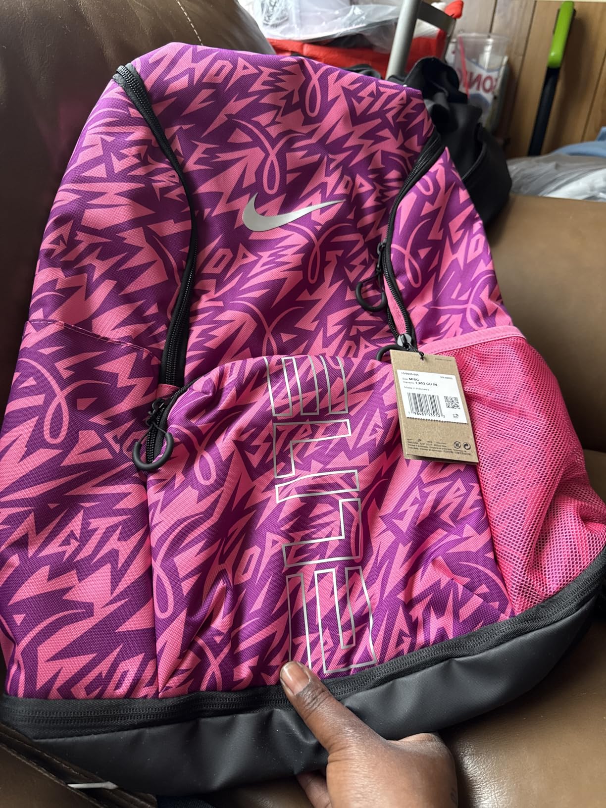 Nike Unisex Varsity Elite Backpack (32L), Black/Black/Metallic Silver customer photo 2
