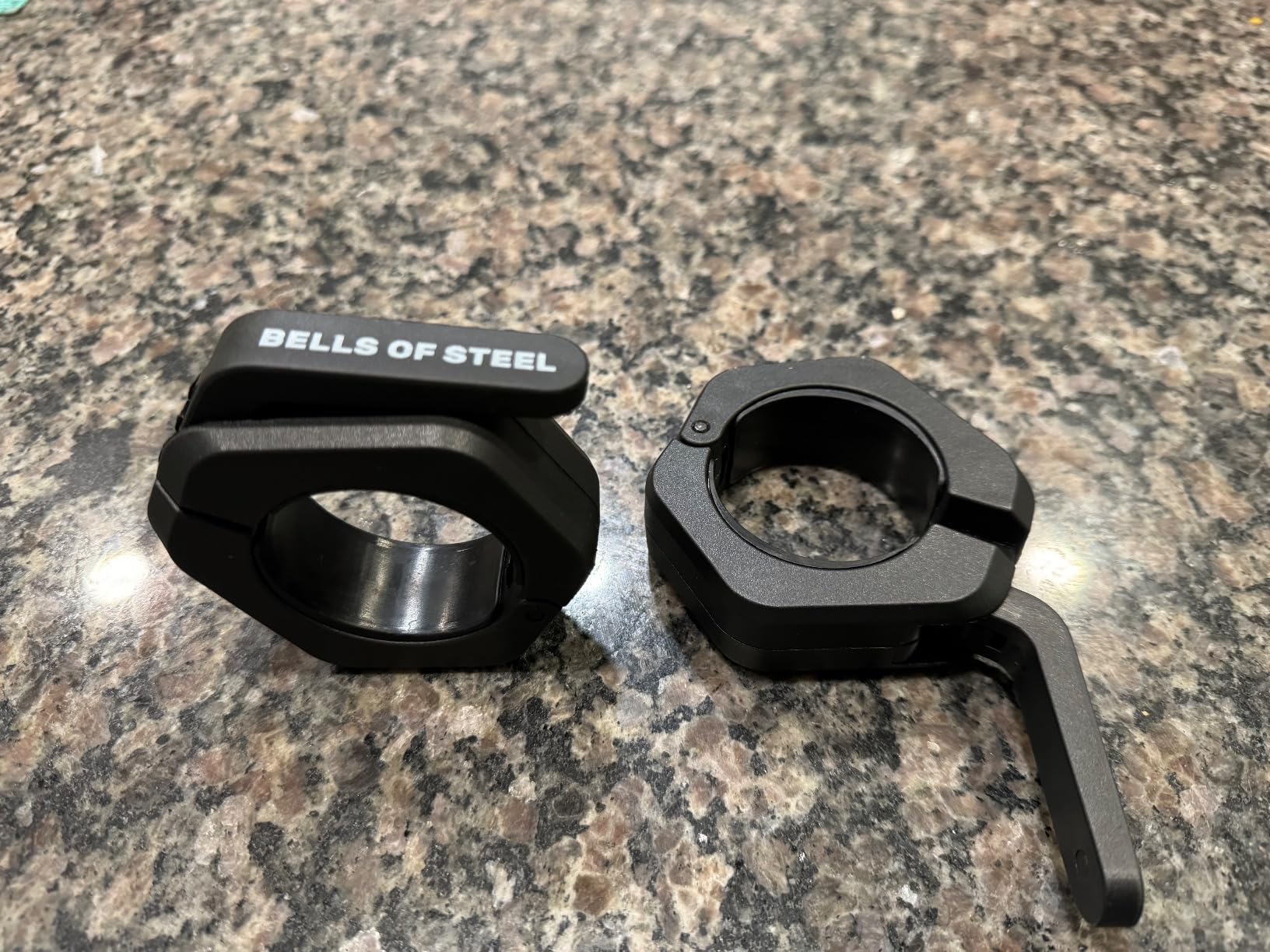 Magnetic Barbell Collars [Bells of Steel] Version 2.0 Premium Weight Bar Clamps, Quick Release Barbell Clips, Olympic Barbell Clamps, High-Strength Nylon Gym Clips, Pair, Black customer photo 2