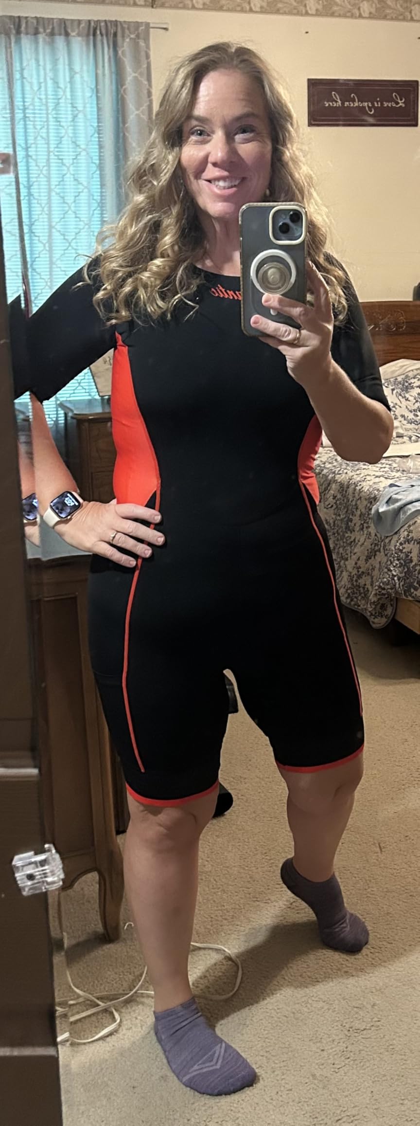 Santic Triathlon Suit for Women Short Sleeve Padded Trisuit Quick-Dry for Swim Bike Run customer photo 1