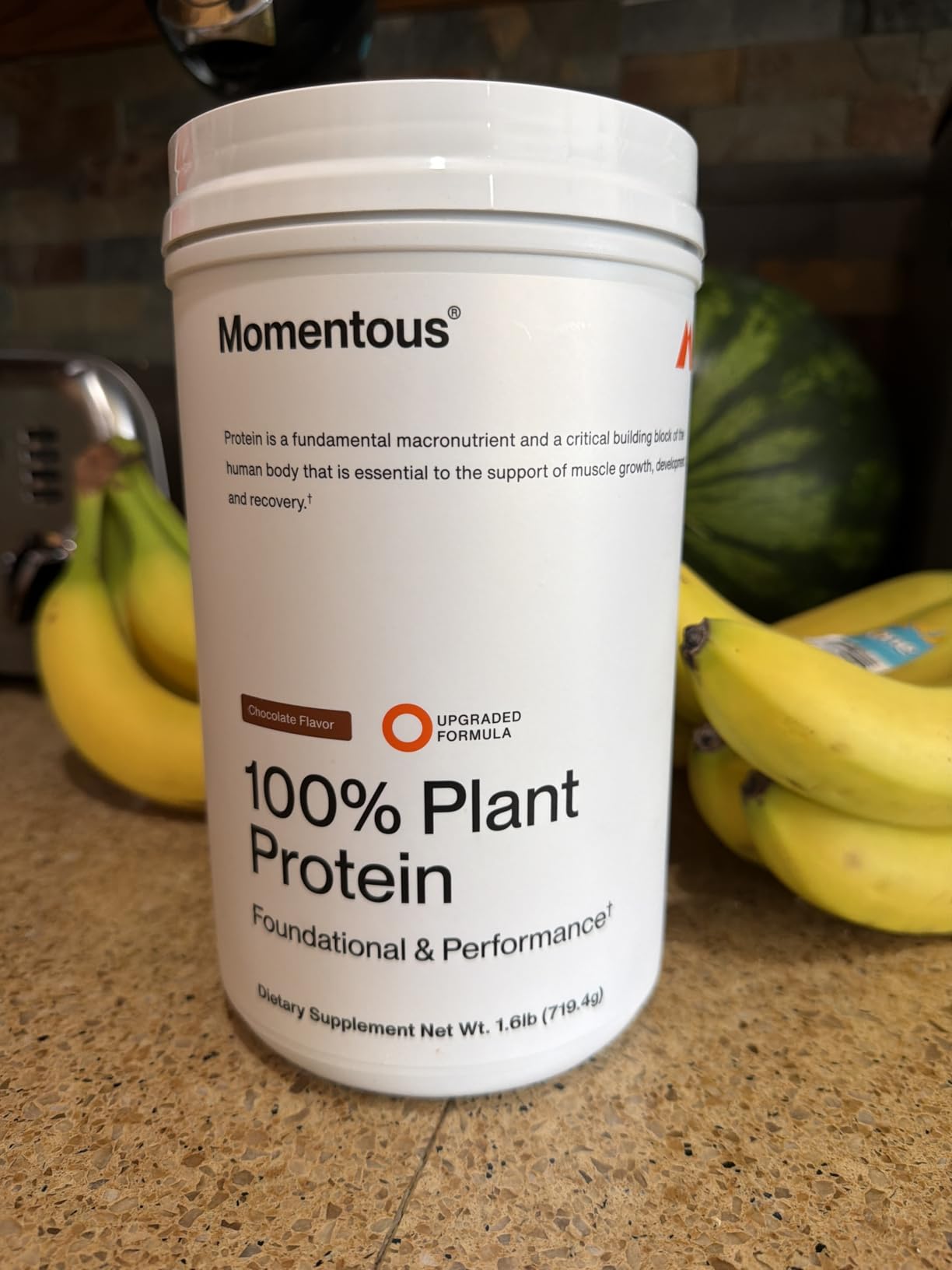 Momentous Vegan Protein Powder - 20 g Plant-Based Protein - NSF Certified for Sport - Gluten-Free - Non-GMO - 22 Servings for Essential Everyday Use - Chocolate customer photo 1