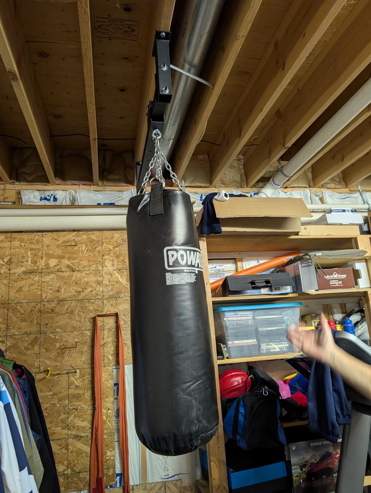 Heavy Bag Hanger Roller Wall Ceiling Mount 40'' - 50'' Long Rail Ease Adjust for Heavy Punching Bags up to 300 LBS customer photo 2
