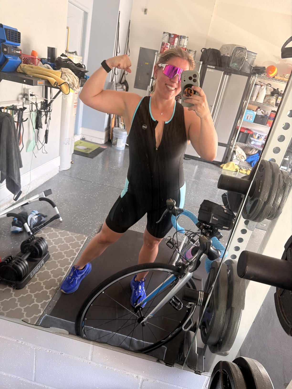 Women's Triathlon Suit Padded Sleeveless Skinsuit One Piece Quick-Dry Trisuit for Running Swimming Cycling customer photo 1