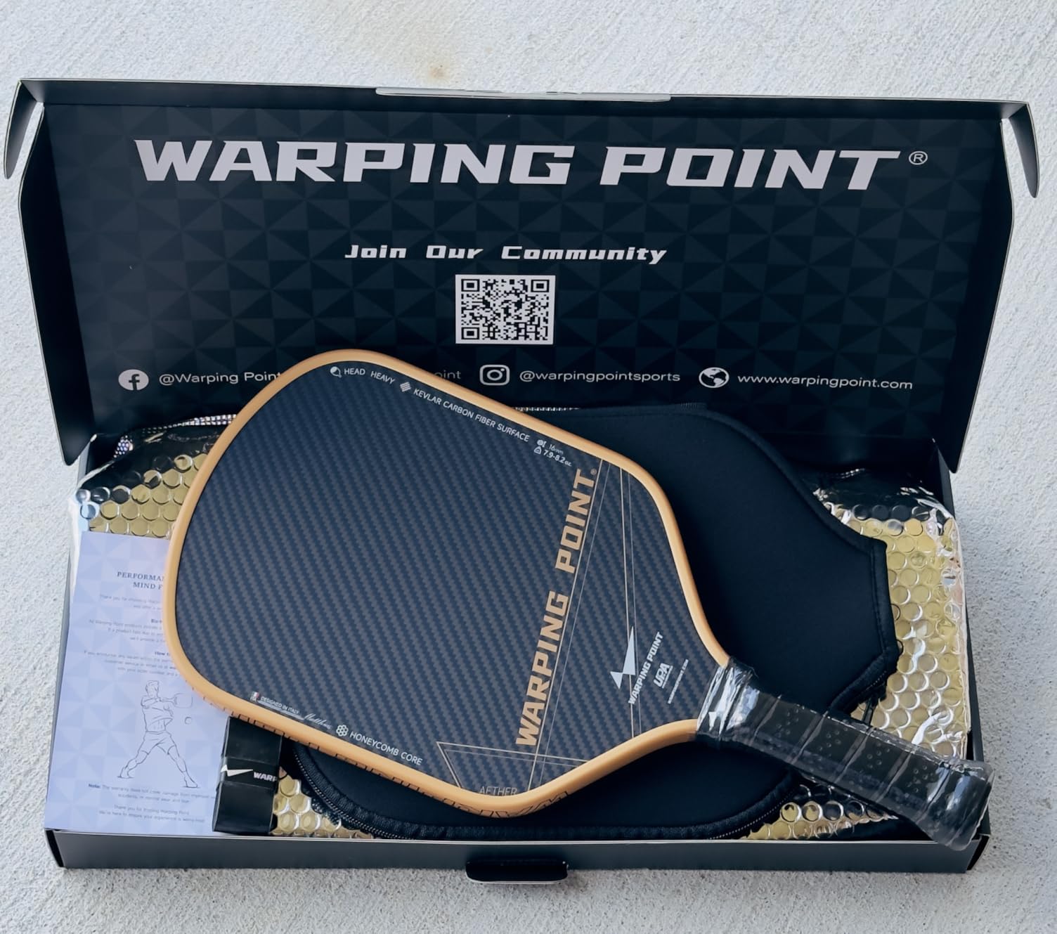 Warping Point Aether 16MM Pickleball Paddle - Kevlar Lightweight Face, MaxCell Wide-Cell, Arm-Friendly Paddle for Beginners & Intermediates, USAPA Approved customer photo 1