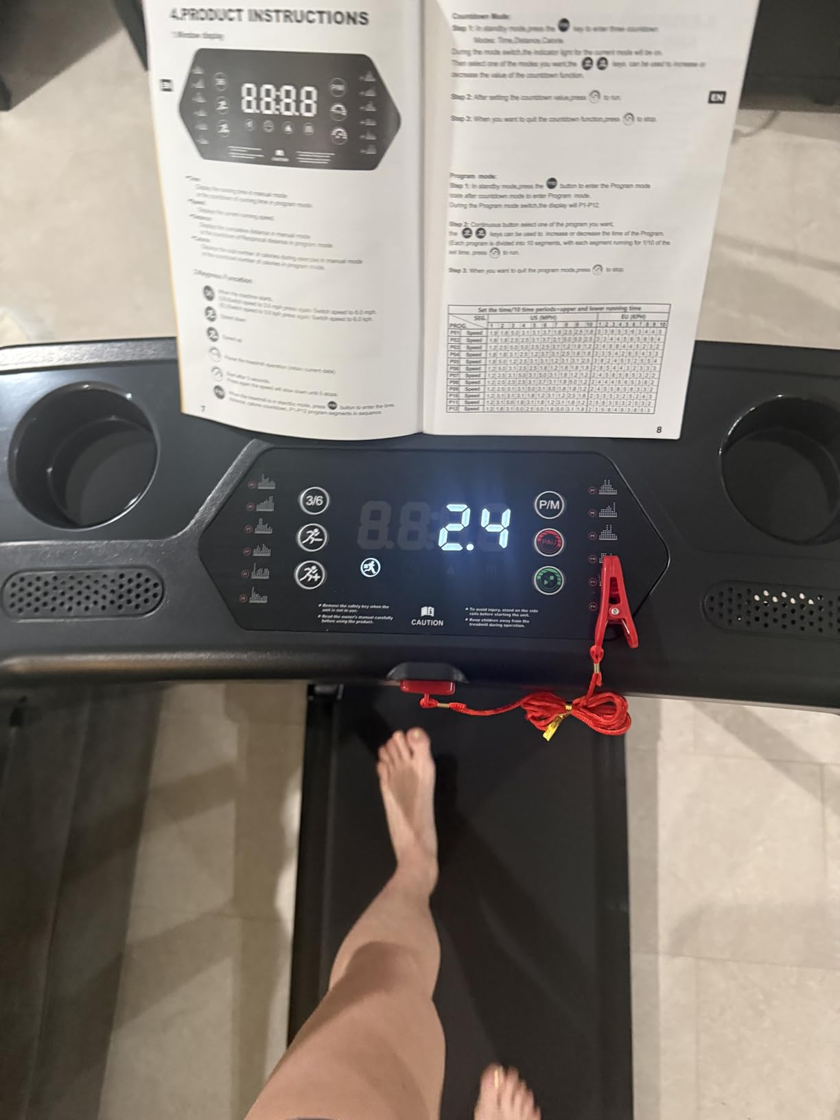 Aiteid Treadmill with Incline, 3.0HP Small Treadmills for Home, Portable Electric Treadmill with Handles, Lightweight Walking Pad, Compact Running Treadmills, Walking Pad with Handle, 300LBS Capacity customer photo 2