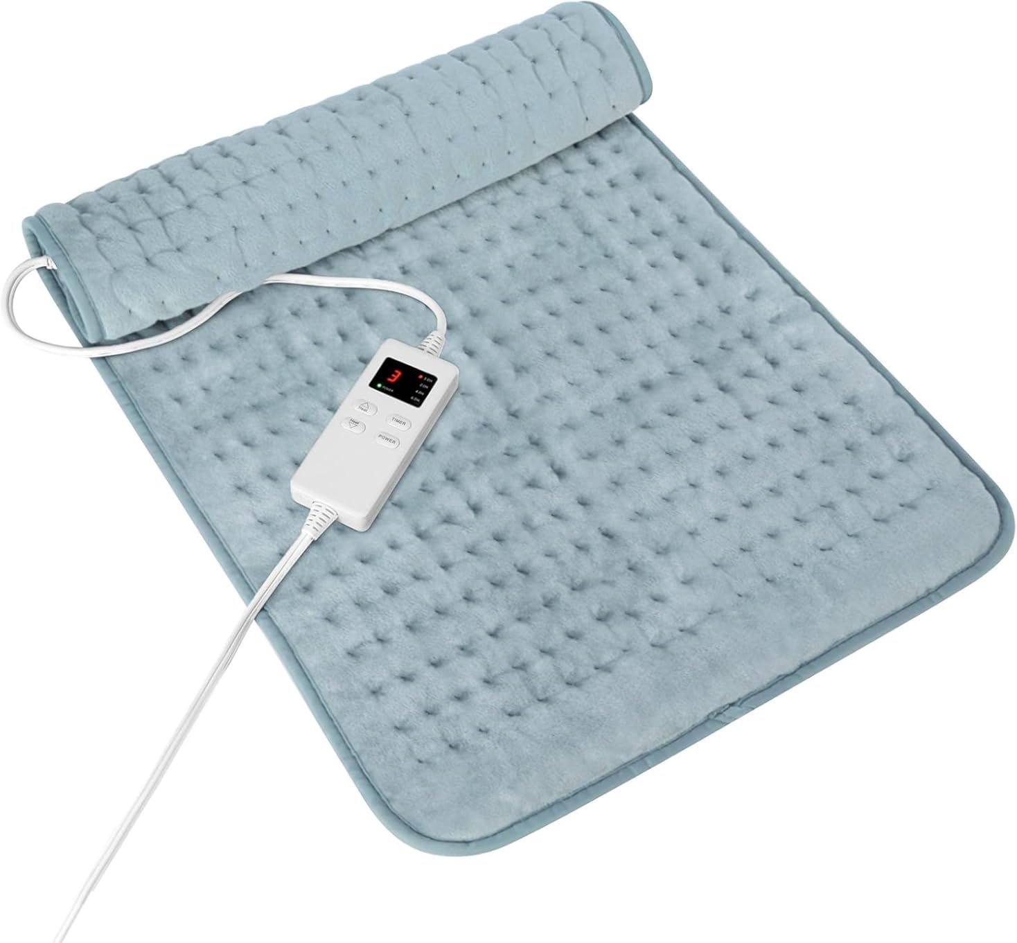 Heating Pad for Period Cramps, Heating Pad for Back/Neck/Shoulder Muscle Pain, 6 Heating & 4 Timer Setting, Auto Shut Off, Dry/Moist Heat & Machine Washable, Gray customer photo 1
