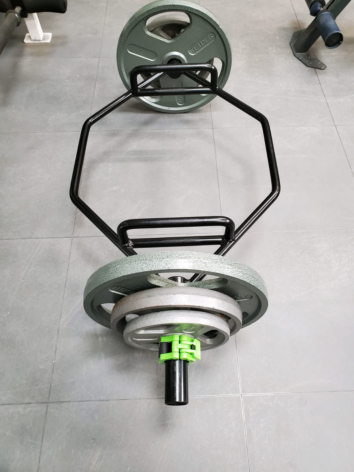 Fitvids Olympic 2-Inch Hex Weight Lifting Trap Bar with Long and Rotating Sleeves, 500-Pound Capacity, Open or Close Design, Alloy Steel, Black customer photo 2