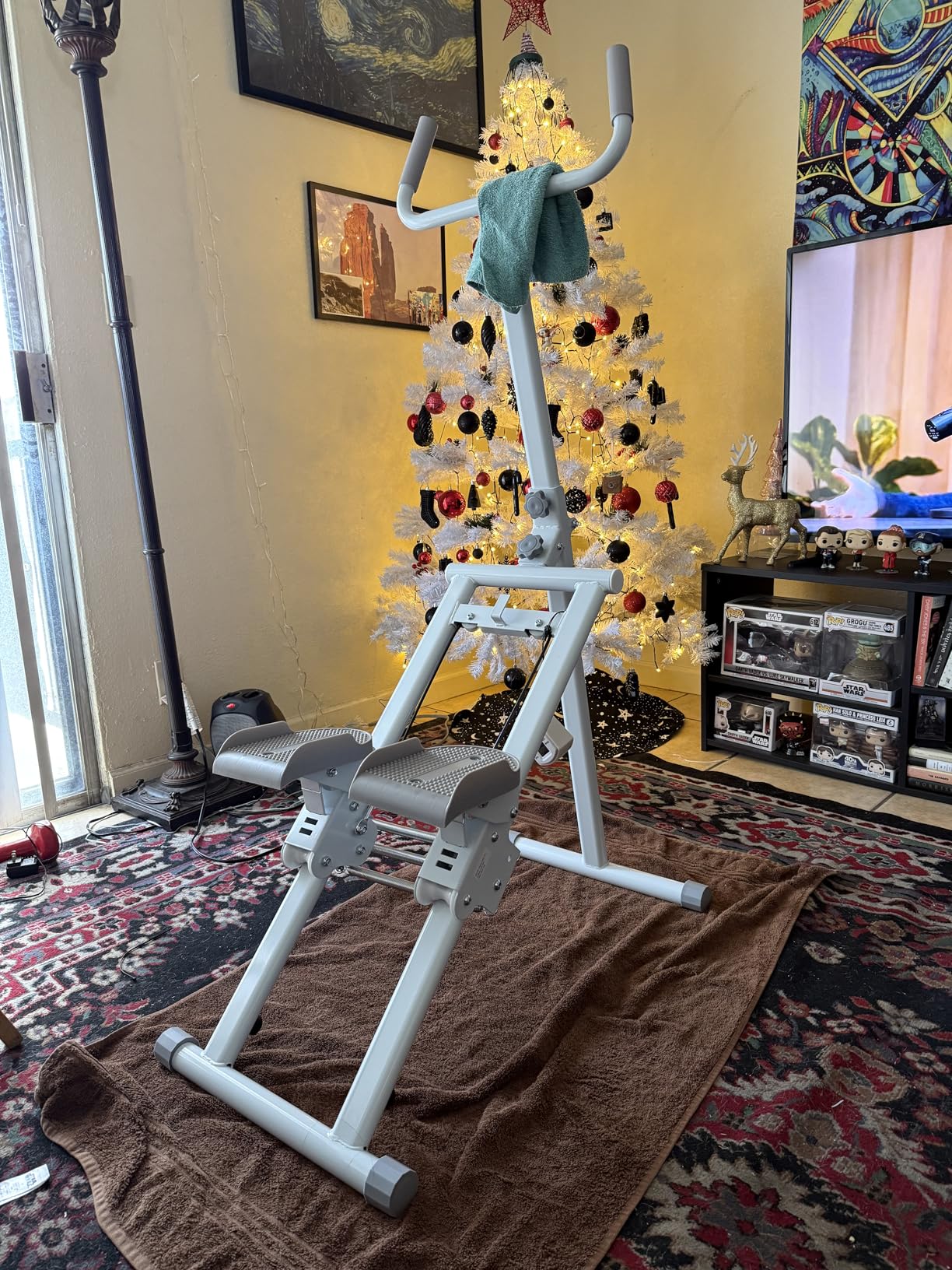 YYJO Steppers for Exercise at Home Stair Stepper with Handlebar and Resistance Foldable Stepper Climber Exercise Machine Cardio Exercise customer photo 2