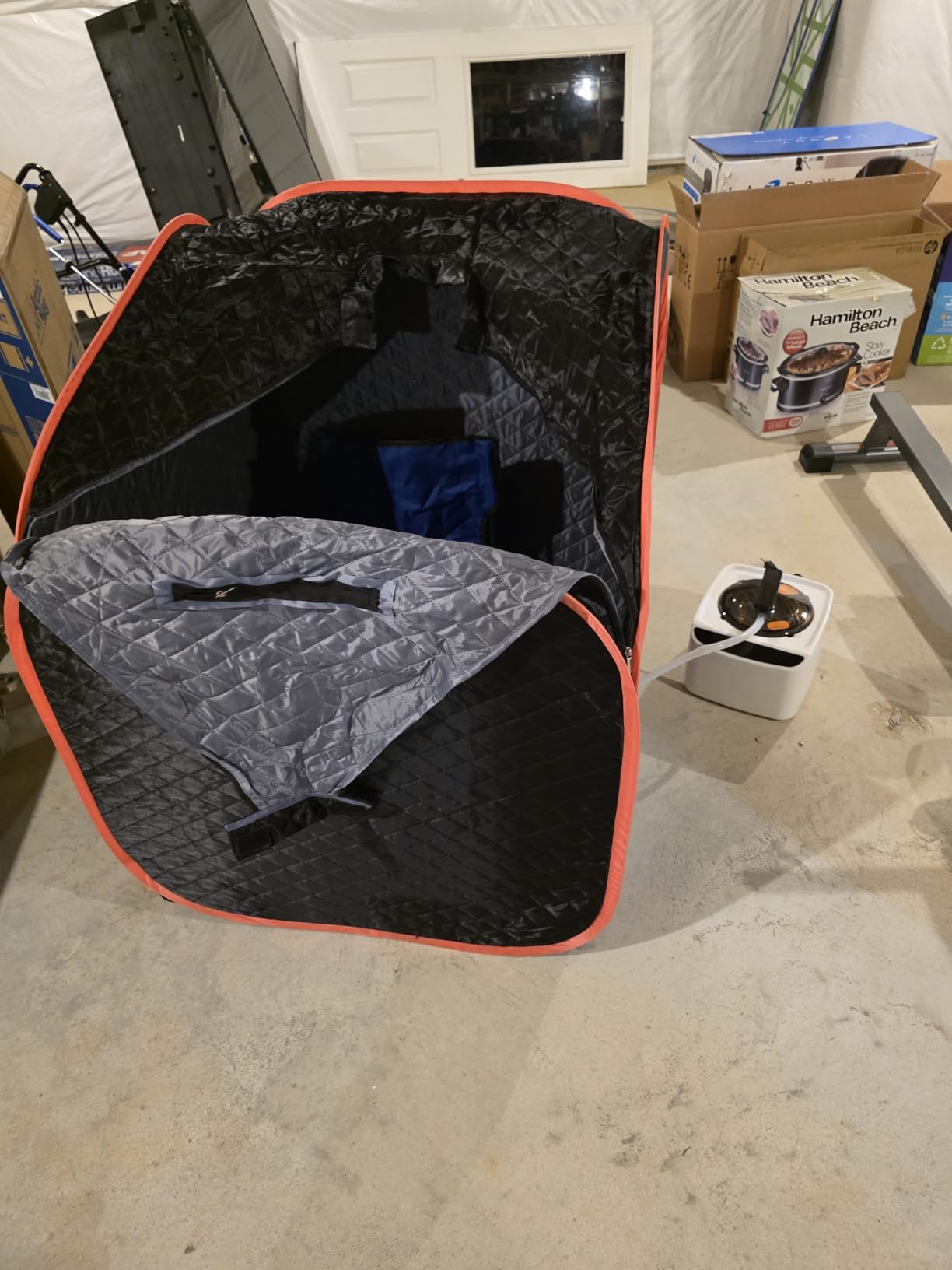 Portable Steam Sauna at Home, 9 Levels Heating, Sauna Tent for Home with Steamer and Folding Chair, Sauna for Relaxation, Detoxification, Spa customer photo 1