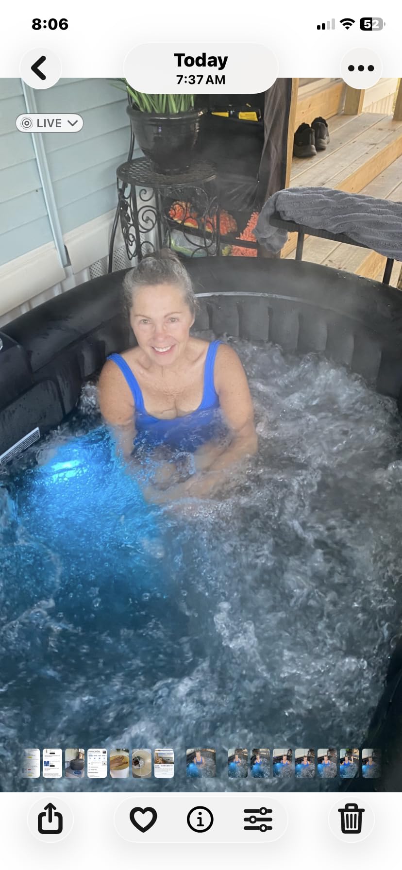 Portable 2 Person Hot Tub Inflatable, Outdoor Blow Up Hottub with Led Light, Energy Efficient Cover, 100 Air Jets, Oval Spa for Backyard Relaxation, Table Tray, 2 Filters, Oval customer photo 1