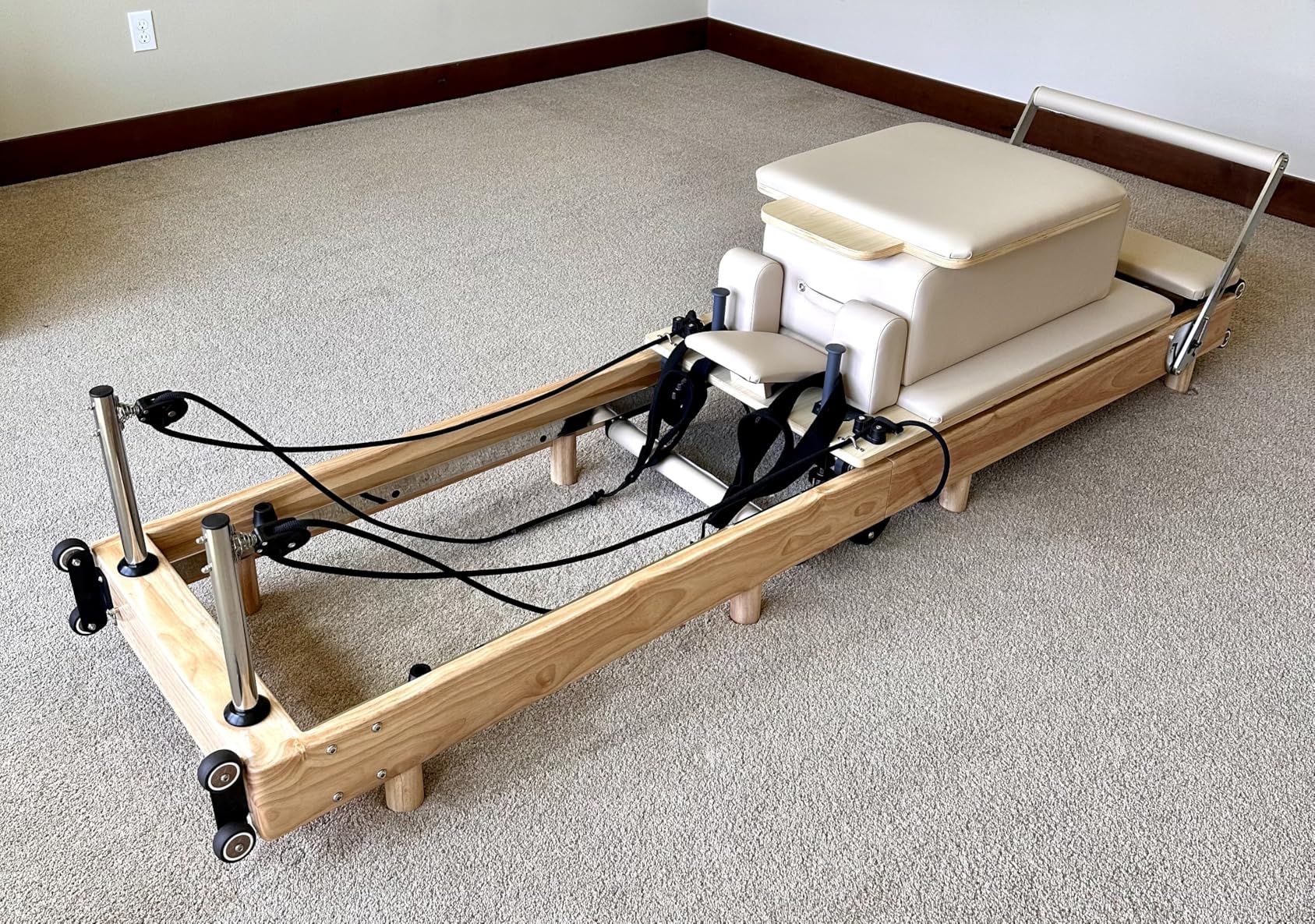Pilates Reformer Machine, Wood Foldable Pilates Machine Equipment for Home Workout customer photo 2