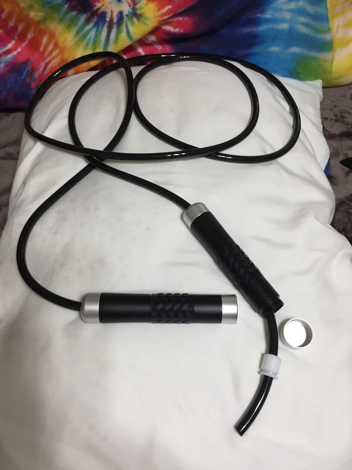 Weighted Jump Rope, 1LB Tangle-Free Ball Bearing Rapid Speed Skipping Rope for Men Women, Adjustable 9mm Cotton & PVC Rope with Alum Handle for Boxing MMA Weight-Loss Athletic Workout Fitness customer photo 2