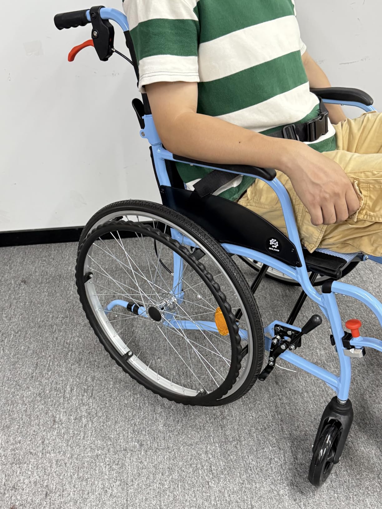 Wheelchairs for Adults, WHLICKS Premium Comfortable Transport Wheelchair Lightweight Foldable, 25lb Portable Transfer Chair for Seniors with Swing-Away footrests and Anti Tipper, 264lb Capacity customer photo 2