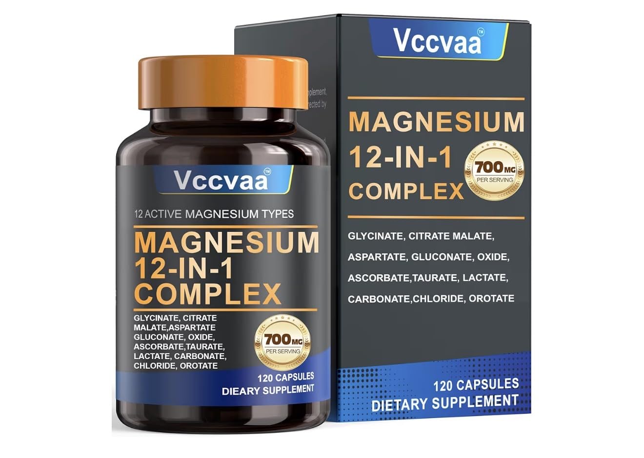 Magnesium Complex 700mg | 12-in-1 High Absorption | 120 Vegan Capsules customer photo 1