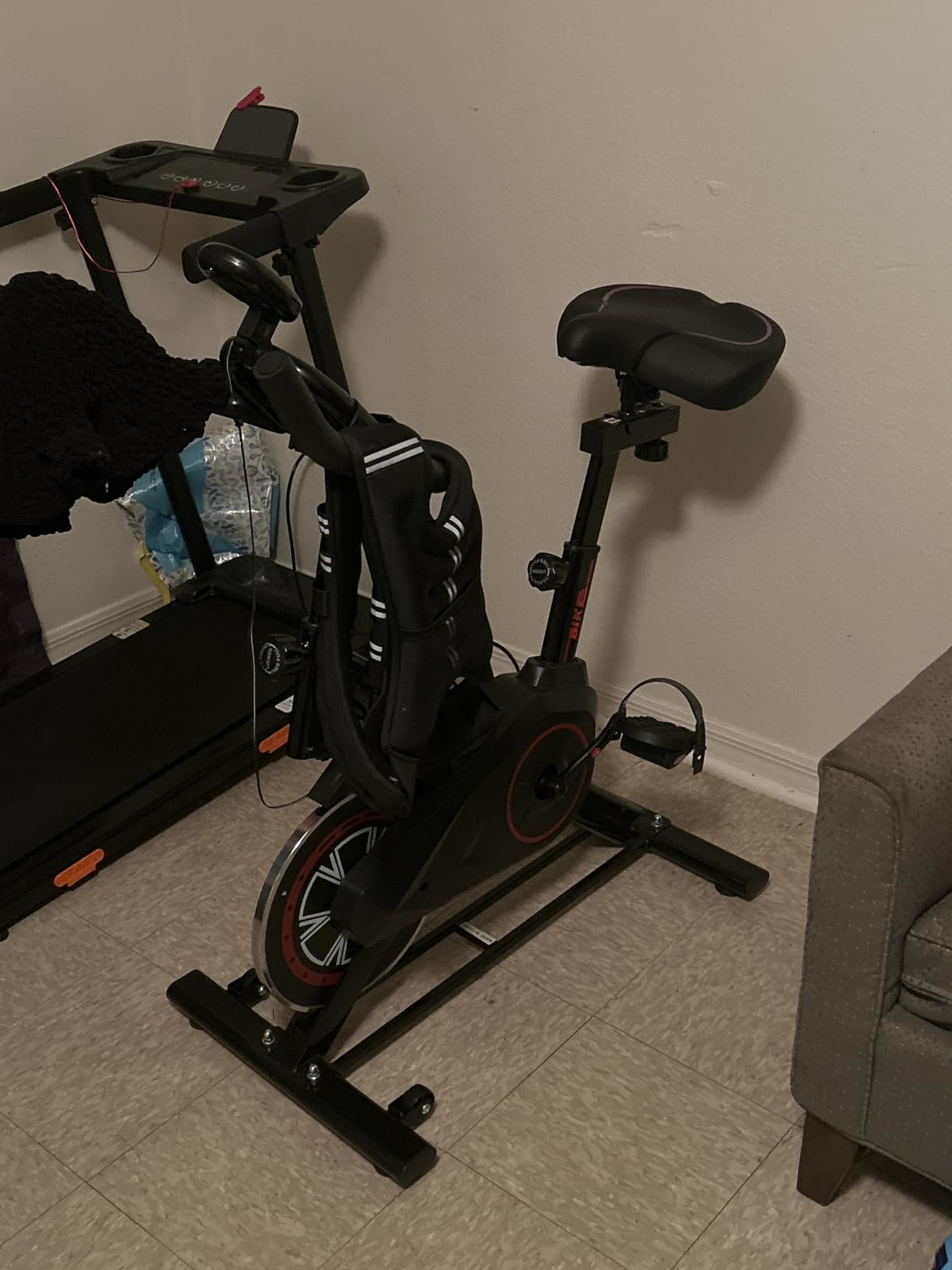 RELIFE REBUILD YOUR LIFE Exercise Bike Stationary for Home Indoor,Cycling Bike with Silent Belt Drive for Home Cardio,Brake Pad Resistance with djustable & Comfort Seat/PAD Holder/LCD Monitor customer photo 1
