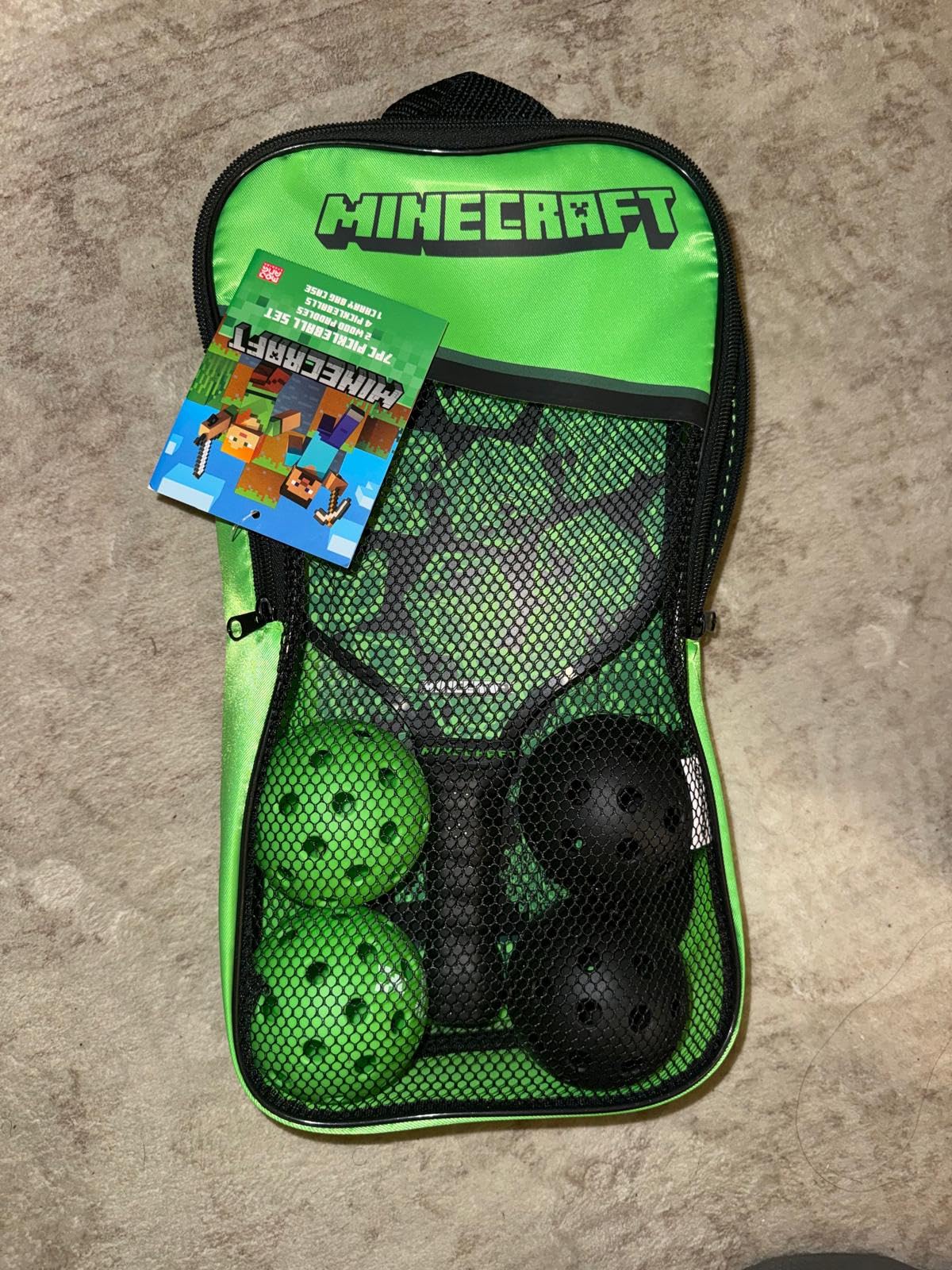 Voyager - Minecraft Pickleball Set, Includes 2 Paddles, 4 Durable Balls & Carry Bag, 7-Piece Outdoor Game for Kids, Teens & Families customer photo 2