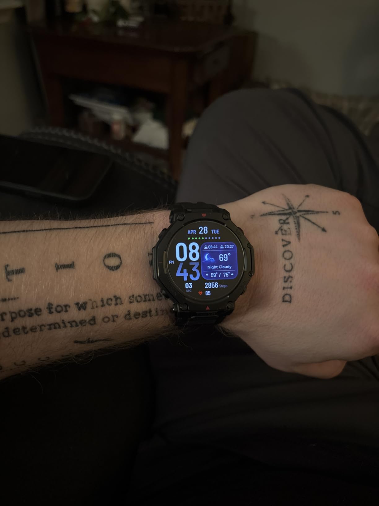 Amazfit T-Rex 3 Pro Outdoor Smart Watch 48mm Sapphire AMOLED Display, Ti Bezel, Dual Band GPS, Offline Maps, 25 Days Battery, Built-in Flashlight, 10 ATM, 180+ Sports Mode for Android & iPhone, Black customer photo 1