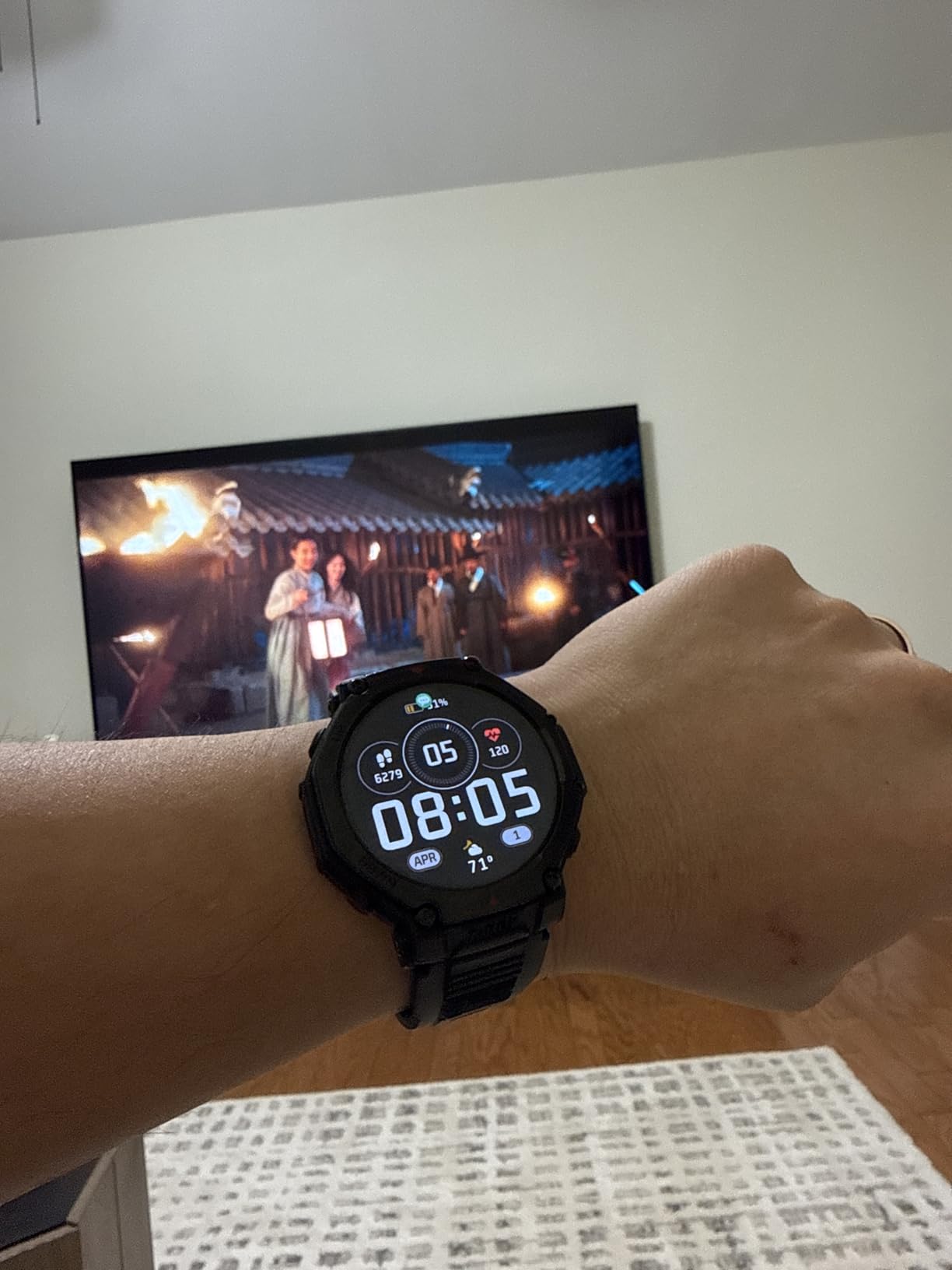 Amazfit T-Rex 3 Pro Outdoor Smart Watch 48mm Sapphire AMOLED Display, Ti Bezel, Dual Band GPS, Offline Maps, 25 Days Battery, Built-in Flashlight, 10 ATM, 180+ Sports Mode for Android & iPhone, Black customer photo 2