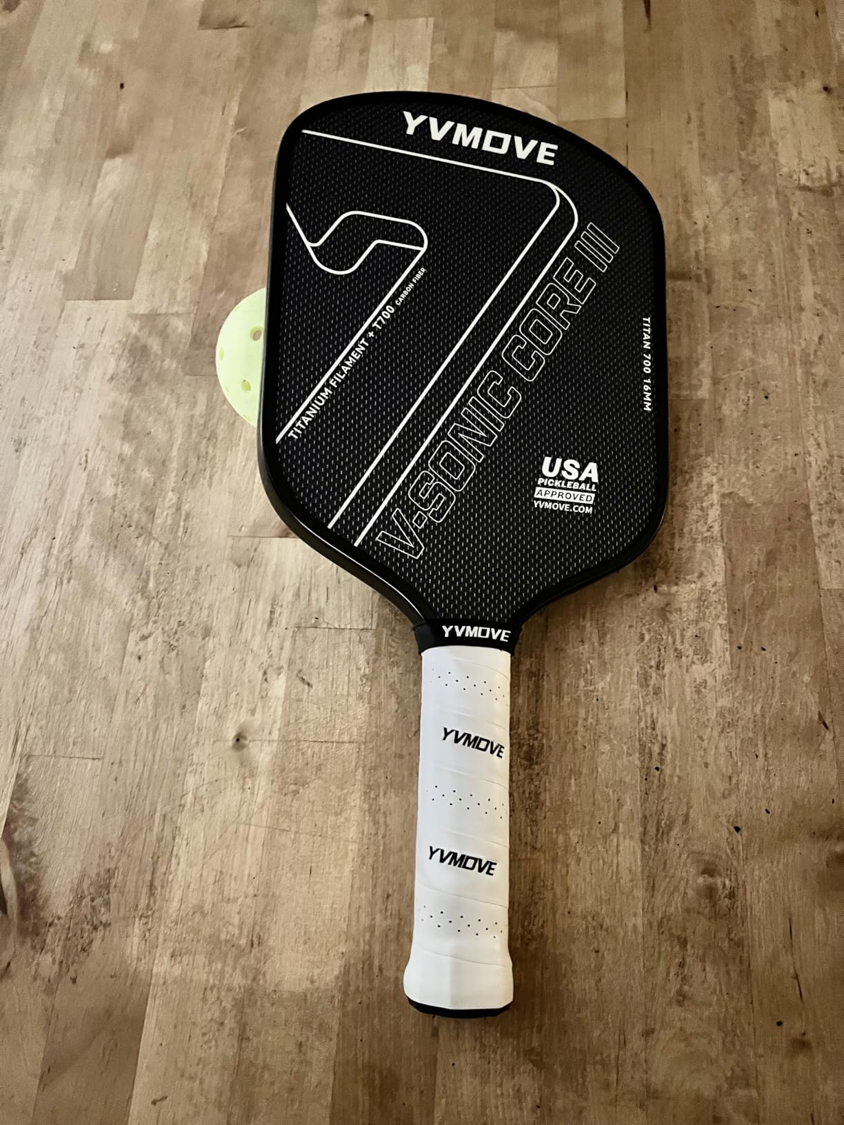 Pickleball Paddle with T700 Raw Carbon Fiber Surface & 16mm STR-Core Power Polymer Core, Ultimate Spin & Consistency, USAPA Approved customer photo 1