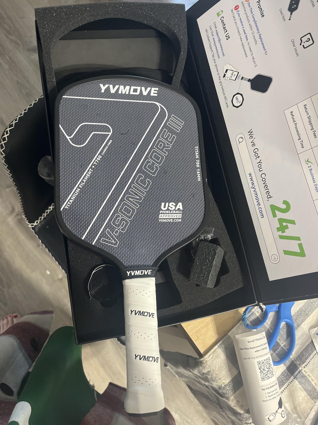 Pickleball Paddle with T700 Raw Carbon Fiber Surface & 16mm STR-Core Power Polymer Core, Ultimate Spin & Consistency, USAPA Approved customer photo 2