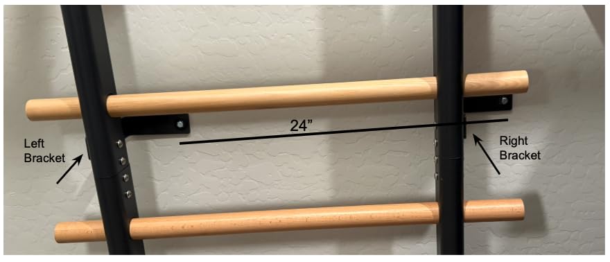 Stall Bars, Swedish Ladder for Adult and Kids, Wall Bar with Solid Beech Wood Rods, Durable Steel Frame, Adjustable Pull Up and Dip for Strength, Flexibility at Home Gym, Studio customer photo 1