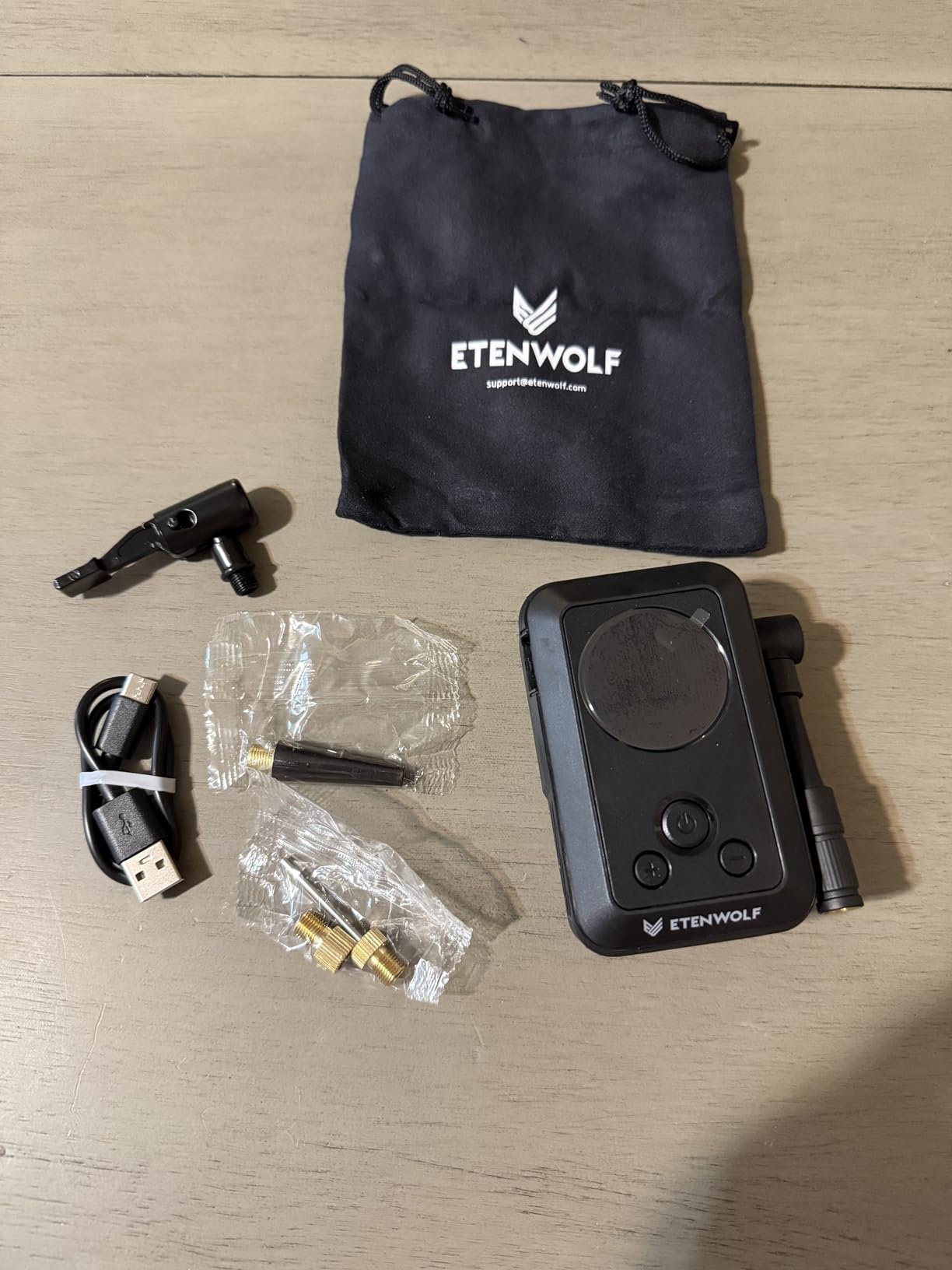 ETENWOLF Mini Bike Pump, 20s Fast Inflate Bicycle Pump with Guage, 150PSI Portable Electric Bike Air Pump with Presta and Schrader Valve customer photo 2
