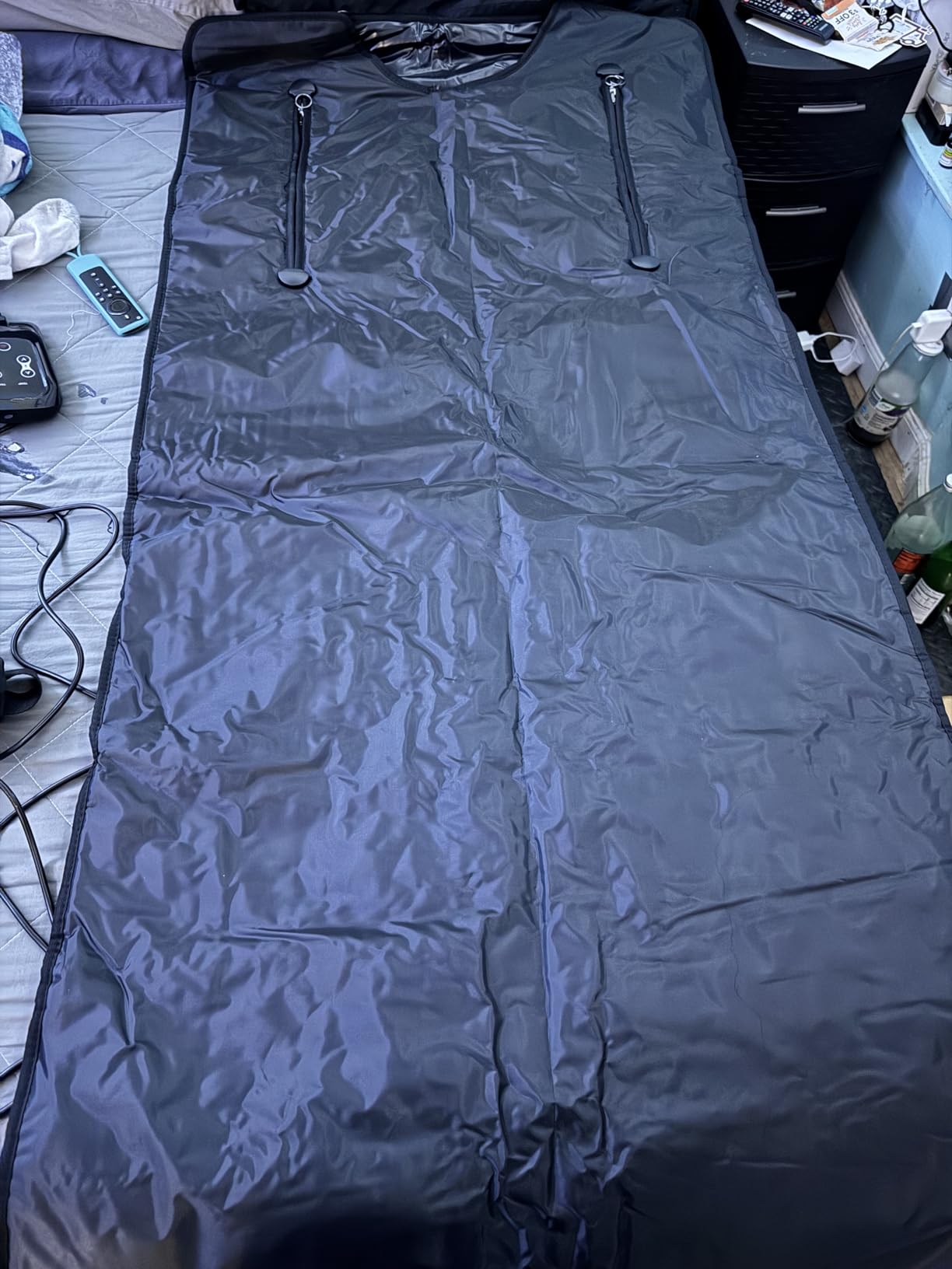 Infrared Sauna Blanket for Home: Portable Far Infrared Heating Blanket for Full Body Detox & Relaxation - Adjustable 95-167℉ & 20-60 Min Timer 71 x 31.5Inch Premium PU Leather customer photo 2
