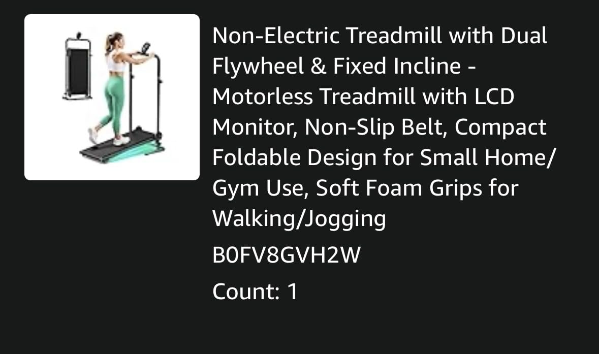 Non-Electric Treadmill with Dual Flywheel & Fixed Incline - AKLUER Motorless Treadmill with LCD Monitor, Non-Slip Belt, Compact Foldable Design for Small Home/Gym, Soft Foam Grips for Walking/Jogging customer photo 1
