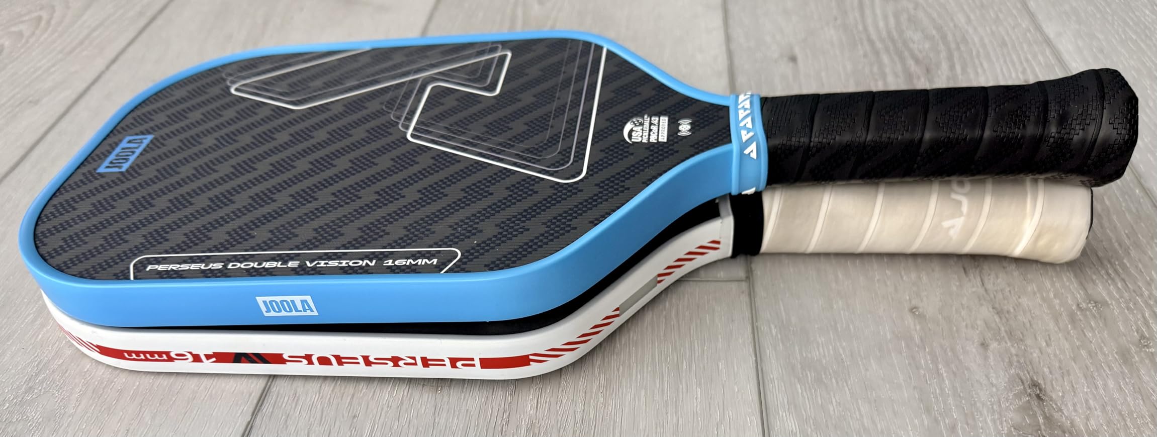 JOOLA Double Vision 16mm Pickleball Paddle - Signature and Standard Shape - Aramid Surface for Softer Responsive Touch - SK Film for Reduce Vibration - USAP Approved - NFC Chip Enabled customer photo 1