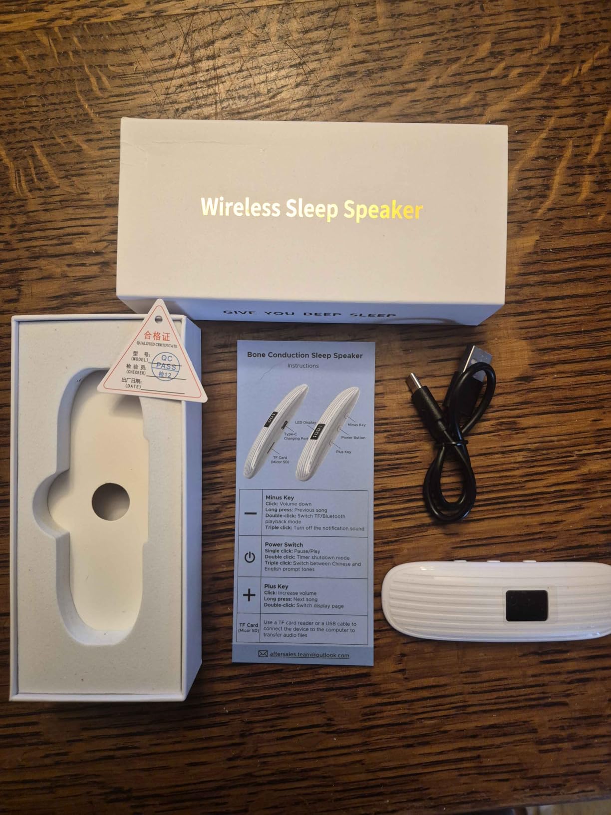 ByteWave Bone Conduction Under Pillow Sleep Speaker, Ultra-Thin Wireless Bluetooth 5.3 Mini Pillow Speaker with LED Display, TF Card, Auto-Off, Private Design for Side & Light Sleepers Bedside Listening customer photo 2