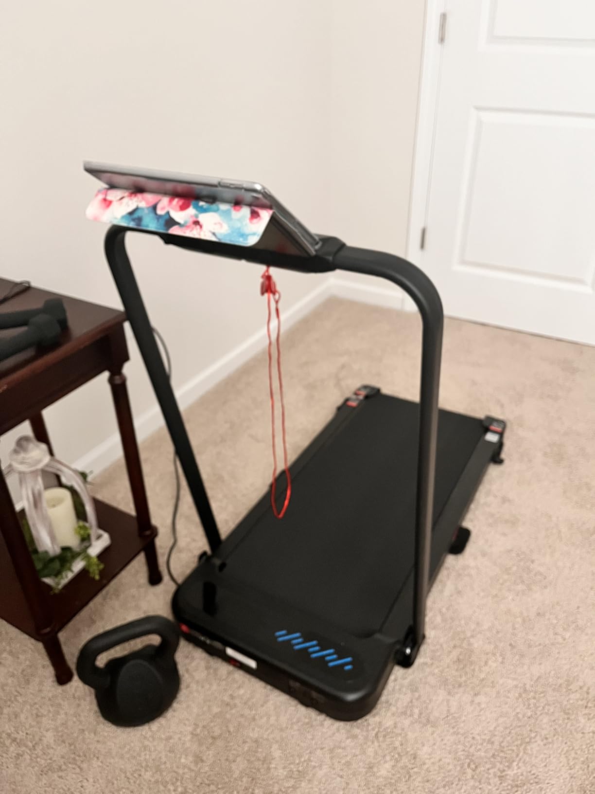 WELLFIT Folding Treadmill with Incline,320+ lbs Capacity Portable Treadmills with Handlebar, Under Desk Treadmill for Home Office,Low Noise Walking Pad with Smart Voice Control for Jogging Running customer photo 2