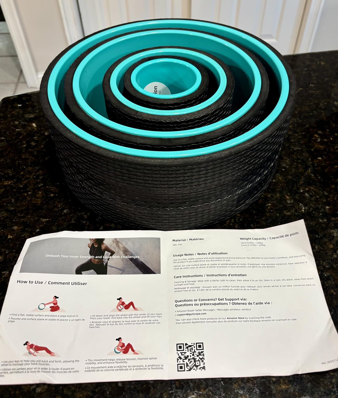 Back Wheel Foam Roller - Targeted Back & Neck Relief, Lumbar Spine Stretcher, Spinal Decompression Back Stretcher, Massage Roller with Density Foam for Physical Therapy, Supports 500lbs customer photo 1