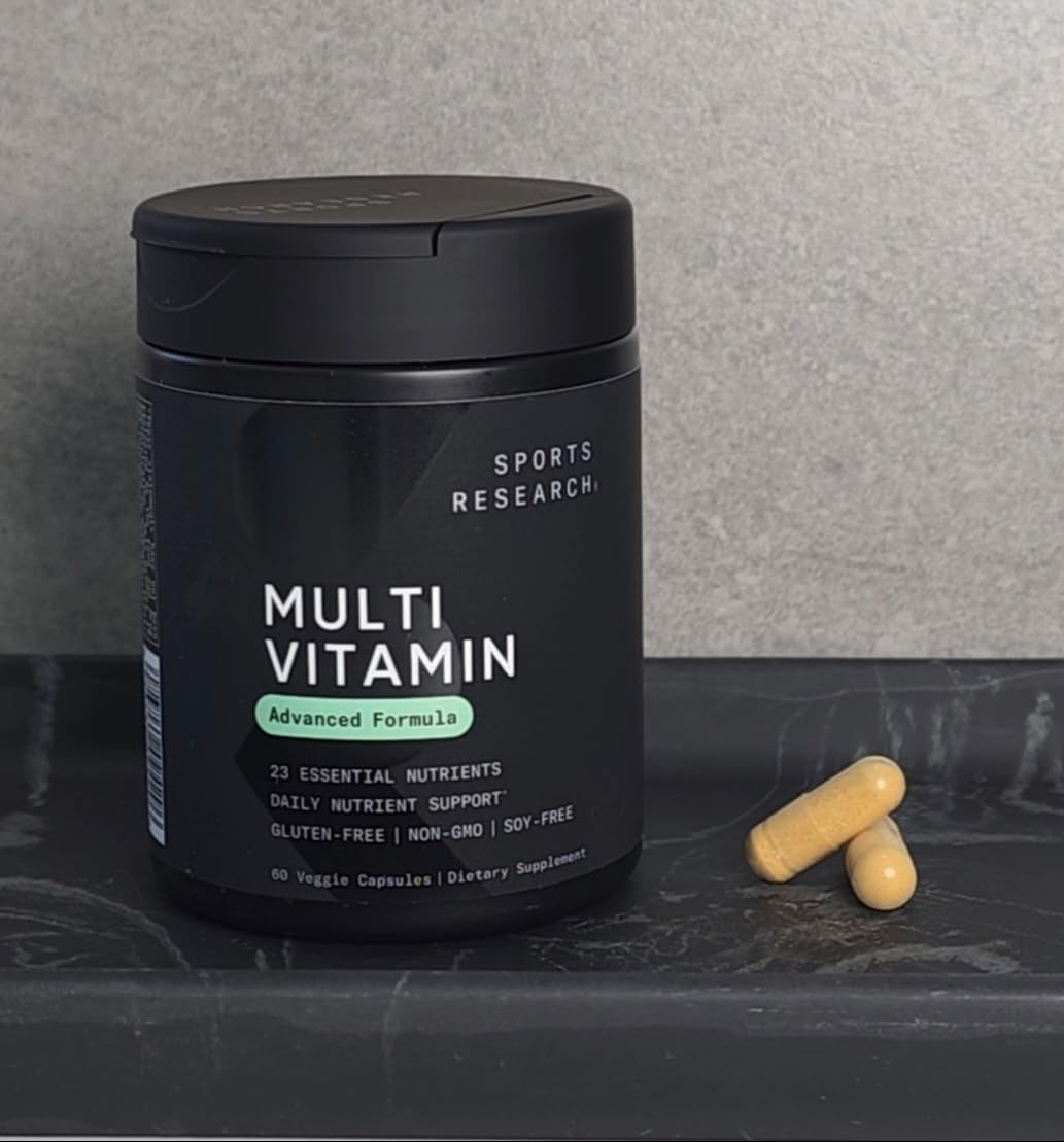 Sports Research Multivitamin - Advanced Formula - 23 Essential Vitamins & Minerals with CoQ10 & Iodine - Daily Nutrient Support - Non-GMO Tested & Gluten-Free - 60 Veggie Capsules customer photo 2