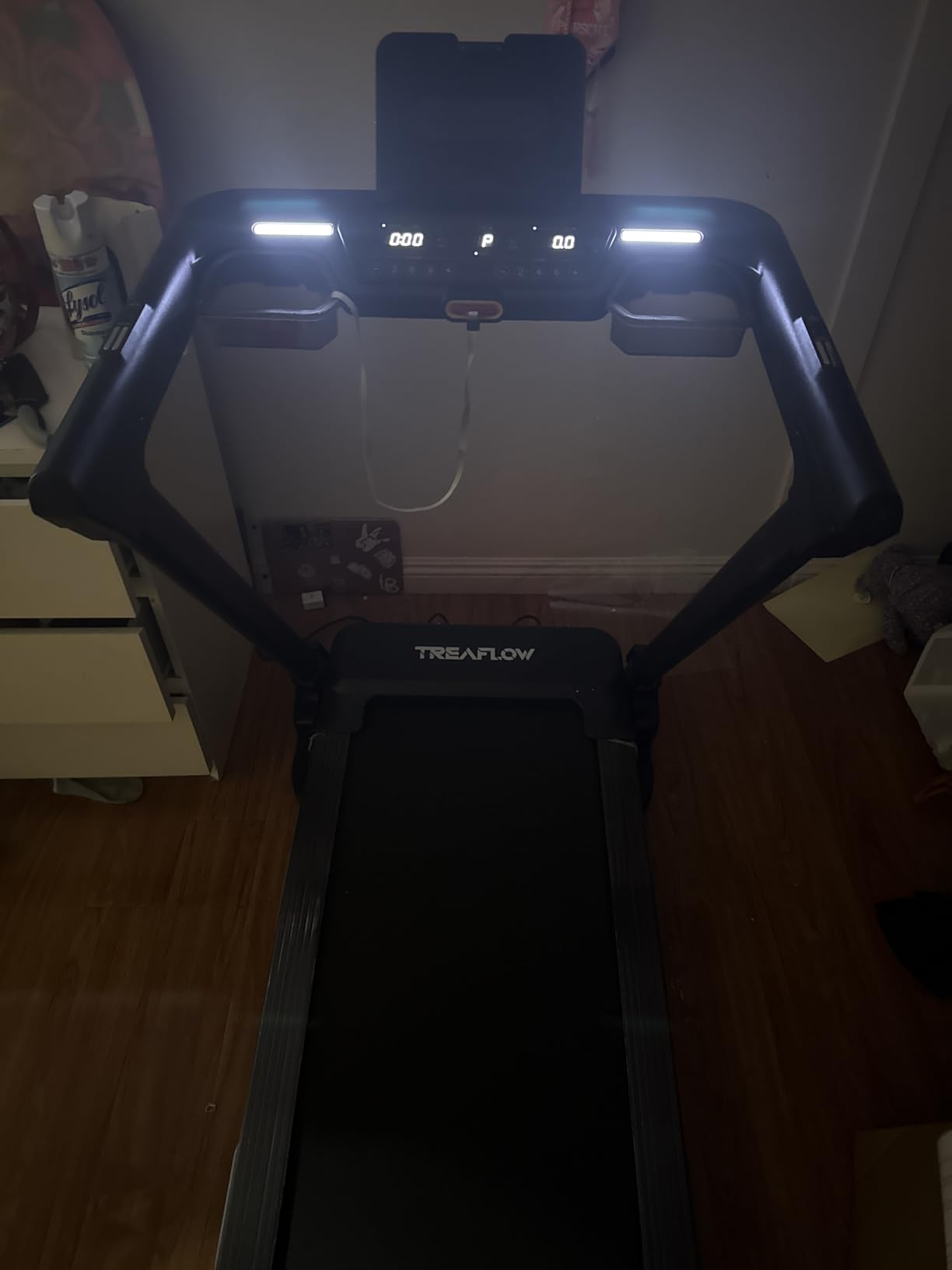 TREAFLOW Treadmill with 0-25% Auto Incline, 3.5 HP Folding for Home Running, 10.0 MPH Max Speed, 300 lbs Weight Capacity, Bluetooth Speaker customer photo 2