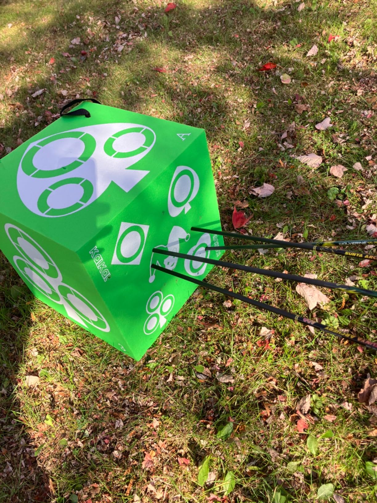 Kalkal 6 Side Foam Archery Target Block with Carry Handle, Easy Arrow Removal, Lightweight Poker Archery Targets for Backyard Practice customer photo 2
