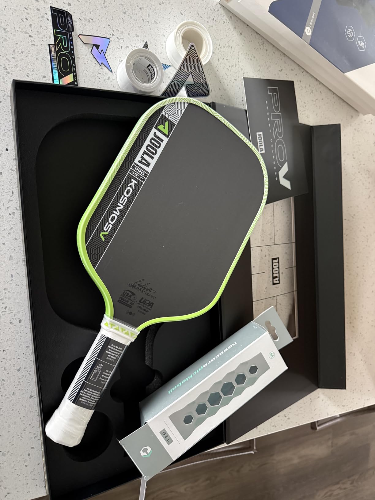 JOOLA Pro V Pickleball Paddle - 14mm/16mm - Raw Carbon Fiber Textured Surface - Enhanced Frame & Propulsion Core, USAPA & UPA-A Certified, NFC Chip Enabled, Premium Control & Lightweight Performance customer photo 1
