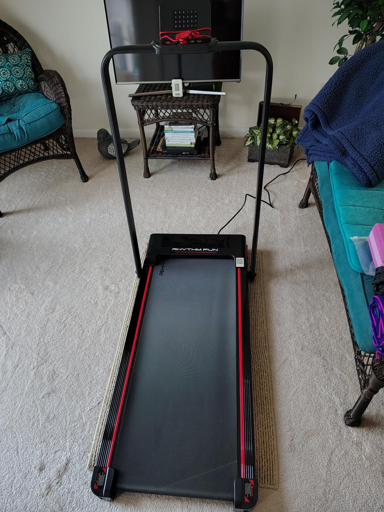 RHYTHM FUN Treadmill with Incline, Walking Pad with Handle Bar,300lbs Walking Pad with APP, Portable Folding Walking Treadmills for Home/Office with Low Noise customer photo 1