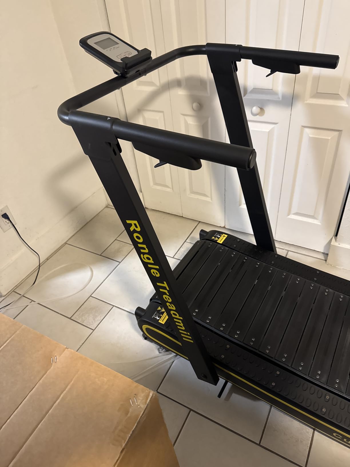 Curved Treadmill with Non-Electric Motorized, 2 in 1 Foldable Design Adaptive Variable Speed with LED Display, Motorless Self Propelled Treadmill for Home Office, No Assembly Required 350LBS customer photo 2