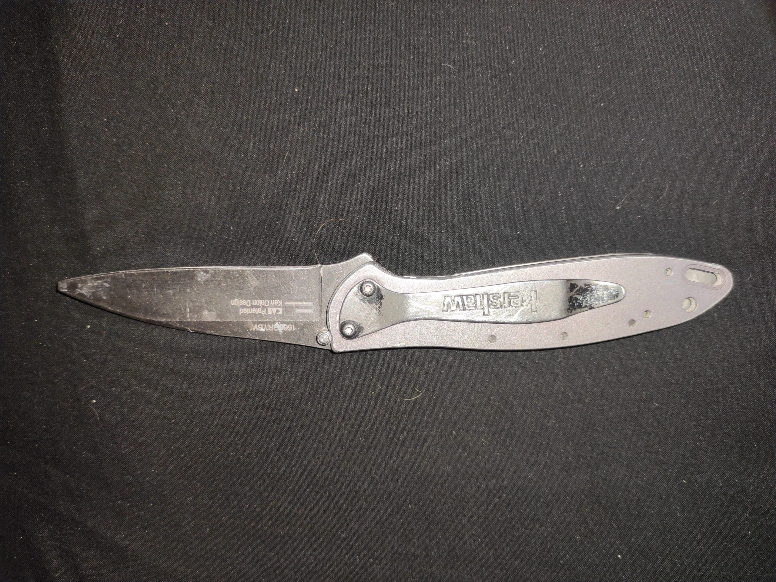 Kershaw Leek, BlackWash Pocket Knife (1660BLKW); 3 Sandvik 14C28N Steel Blade, 410 Stainless Steel Handle, BlackWash Finish, SpeedSafe Assisted Open, Frame and Tip Locks, Reversible Pocketclip; 3 OZ customer photo 2
