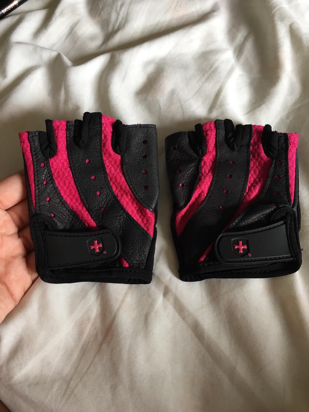Harbinger Women's Pro Gloves with Vented Cushioned Leather Palm for Weightlifting, Training, Fitness, and Gym Workouts customer photo 2