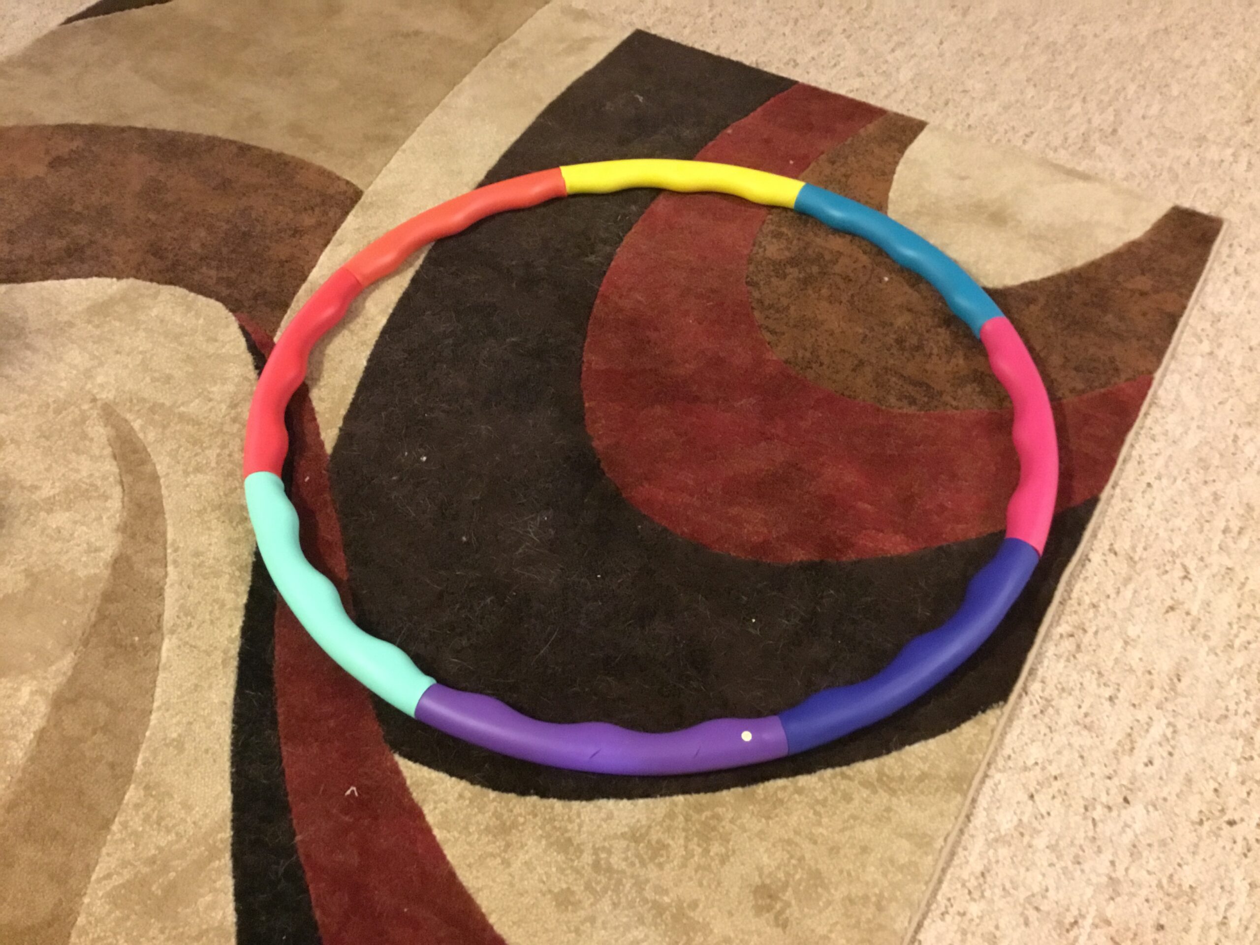 Weighted Hula Hoop, ACU Hoop 3L - 3.3 lb Large, Weight Loss Fitness Workout Sports Hoop with ridges. (Rainbow Colors) customer photo 1