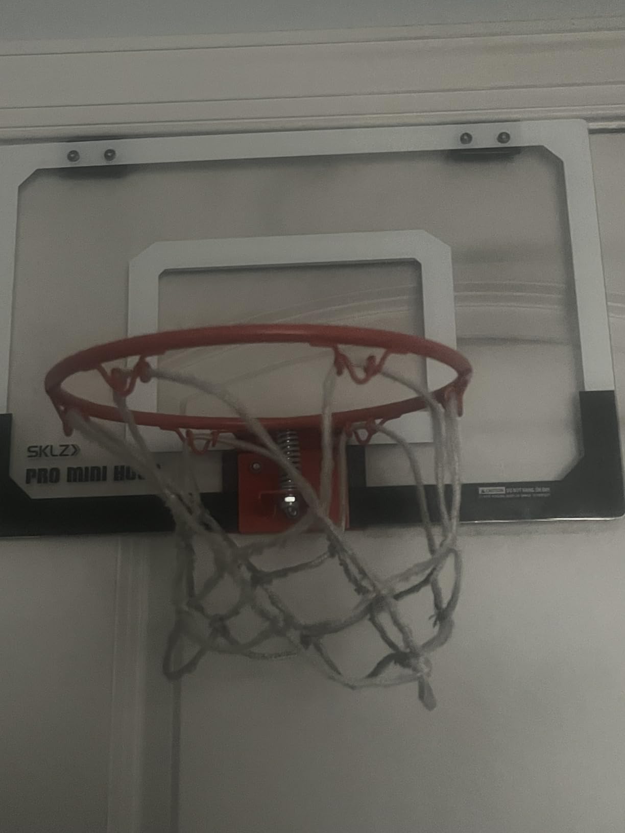 SKLZ Pro Mini Indoor Basketball Hoop with Ball, Over the Door, Shatter-Proof Backboard, Spring-Action Break-Away Steel Rim, Great for Home, Dorm Room, and Office customer photo 1