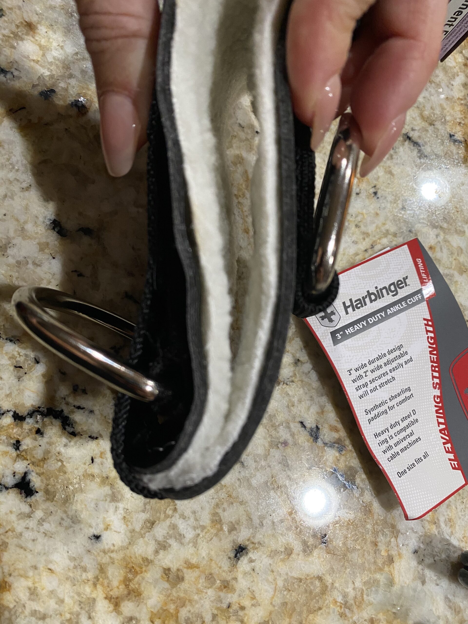 Harbinger Ankle Cuff: Premium Adjustable Support for Strength Training, Cable Machines, and Resistance Workouts - Enhance Comfort and Performance customer photo 1