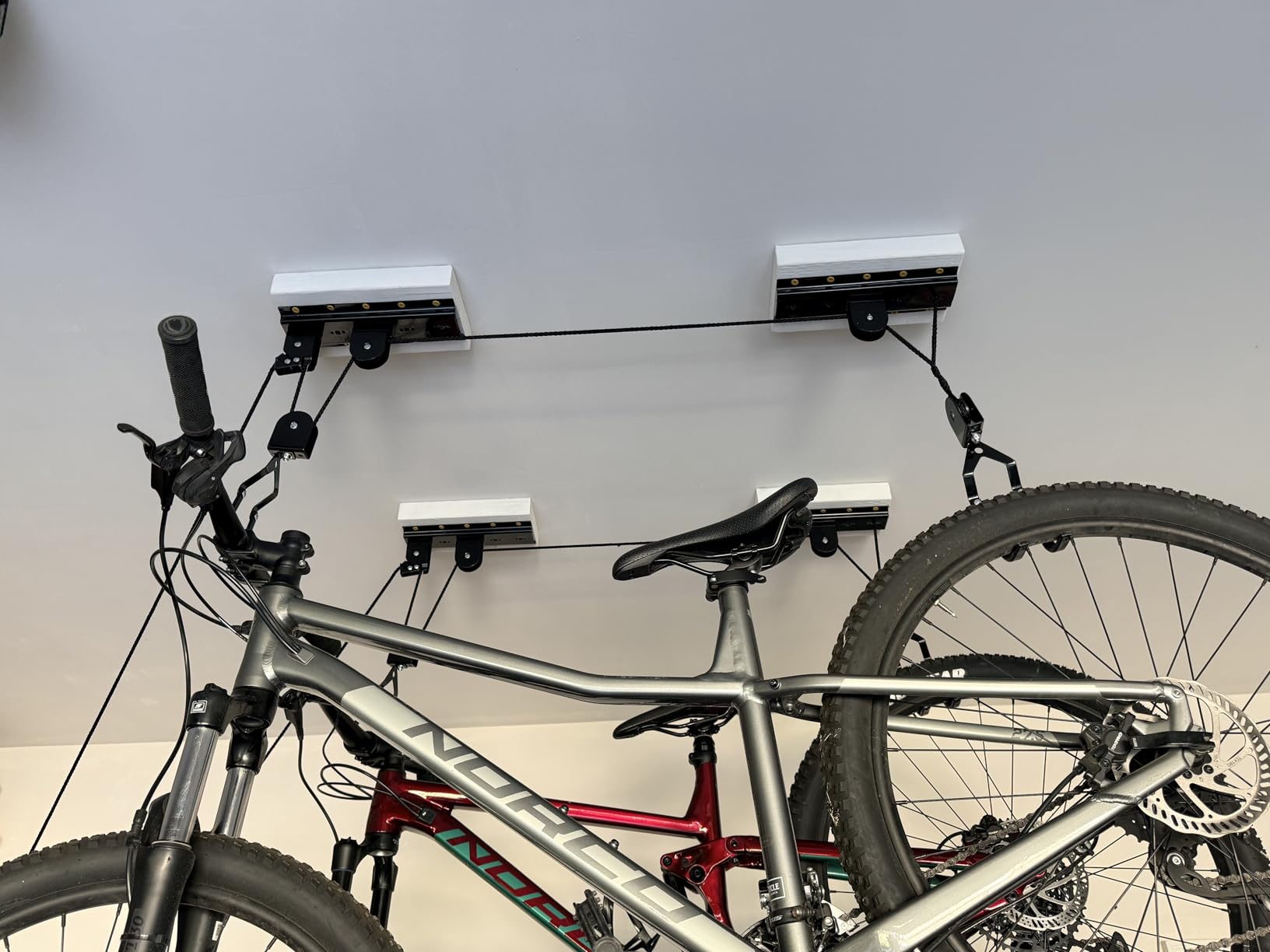 Bike Hanger - Overhead Hoist Pulley System with 100lb Capacity for Bicycles or Ladders - Secure Garage Ceiling Storage by Rad Sportz customer photo 1